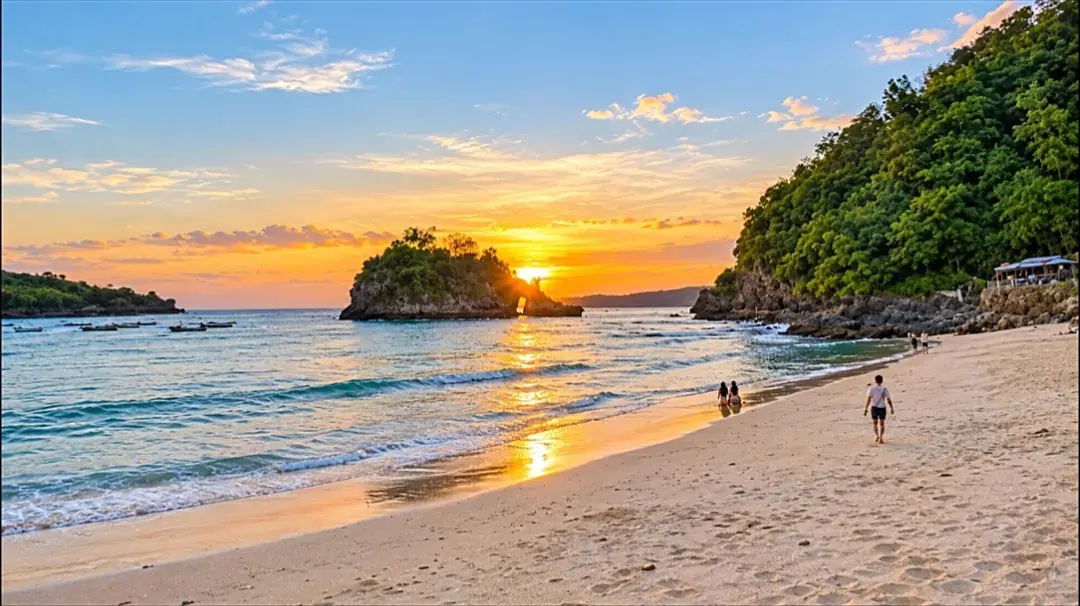 Sunset beach in Nusa Penida